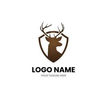 Deer logo design vector template. 스톡 일러스트