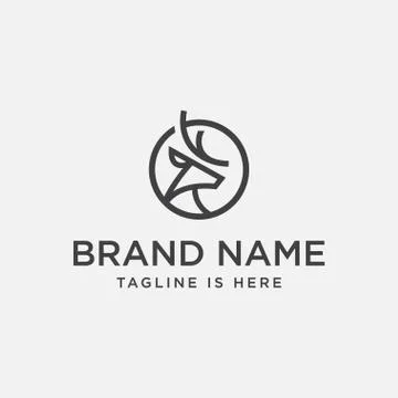 Deer logo icon, deer circular icon Illustrazione stock