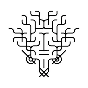 Deer logo, illustration, vector Stock Illustration