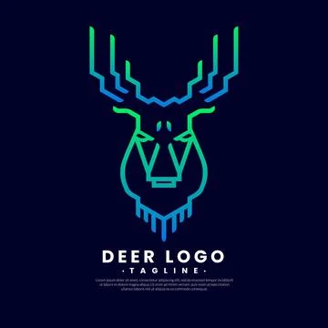 Deer logo modern design. Elegant style concept. Graphic vector flat design.. Stock Illustration