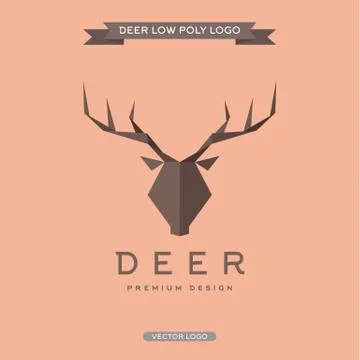 Deer logo polygonal elements of the trend vector 스톡 일러스트