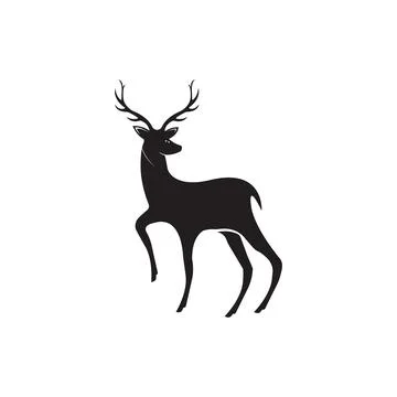 Deer Logo Template vector icon illustration design Illustrazione stock