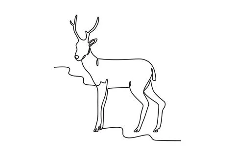 A deer with long legs Stock Illustration