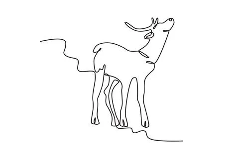 A deer looking up Stock Illustration