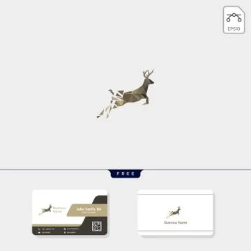 Deer low poly concept logo template vector illustration, free your business c Stock Illustration