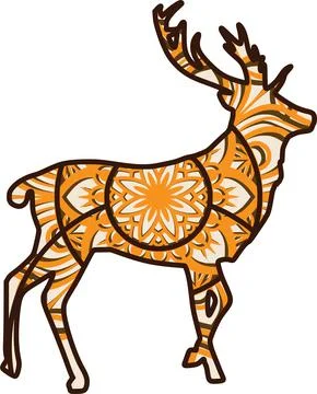 Deer  mandala Stock Illustration