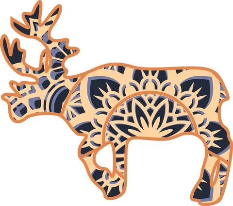 Deer mandala Stock Illustration