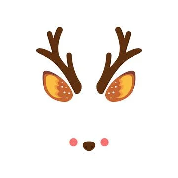 Deer mask. Vector illustration isolated on white background. Stock Illustration