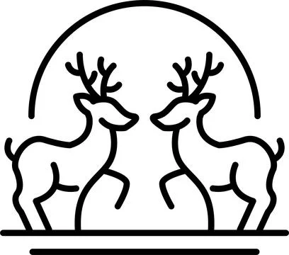 Deer Mirror Stock Illustration