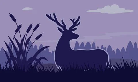 Deer with a natural Stock Illustration