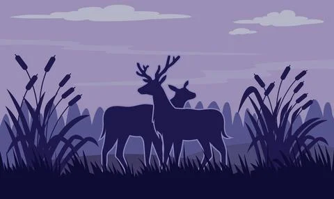 Deer with a natural Stock Illustration