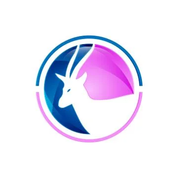 Deer negative style logo vector Stock Illustration