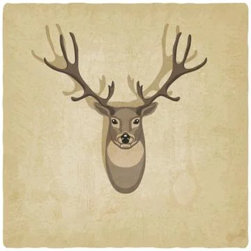 Deer old background Stock Illustration