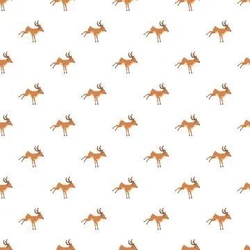 Deer pattern repeating design on white background Stock Illustration