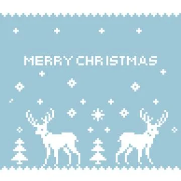 Deer Pixel Art Stock Illustration