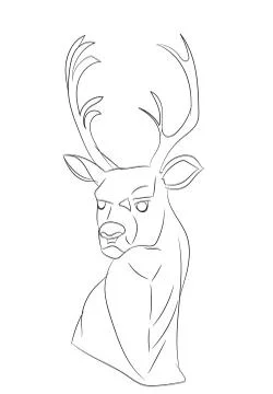 Deer portrait lines, vector Stock Illustration