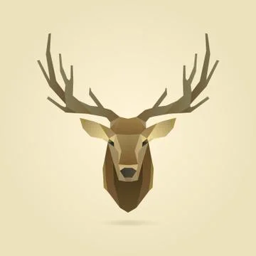 Deer portrait realistic Stock Illustration