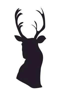 Deer portrait silhouette, vector Stock Illustration