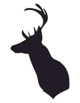Deer portrait silhouette, vector Stock Illustration