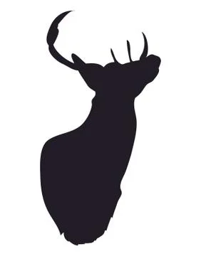 Deer portrait silhouette, vector Illustrazione stock