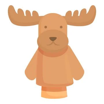 Deer puppet icon cartoon vector. Stage show Stock Illustration