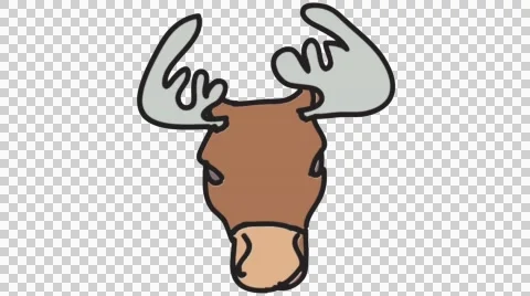 Deer reindeer animation with transparent background Stock Footage 44207219