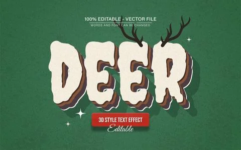Deer retro style text effect editable イラスト素材