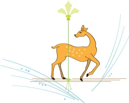 Deer in romantic mood Stock Illustration