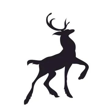 Deer runs silhouette vector Illustrazione stock