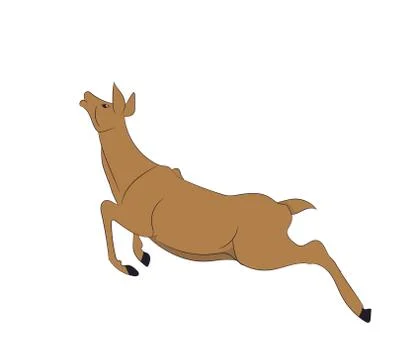 Deer runs, vector Stock Illustration