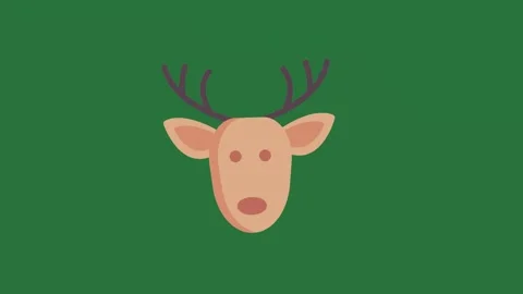 A deer ' s head on green background and isolated isolated on green screen Stock-Footage 336858201
