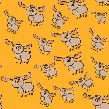 Deer seamless pattern Stock Illustration