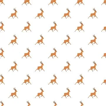 Deer seamless pattern running festive animal background 스톡 일러스트