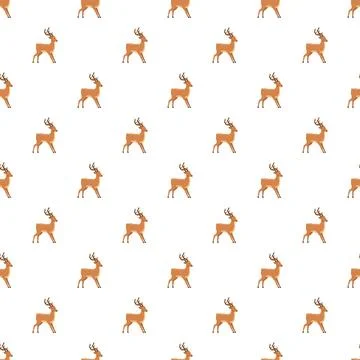 Deer seamless pattern with standing fawn repeating design 스톡 일러스트
