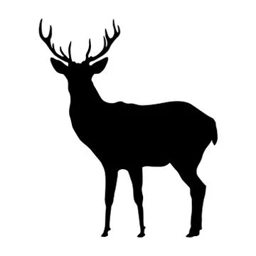 Deer shape, vector design isolated on white background. Stock Illustration
