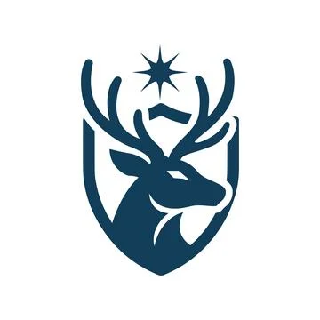 Deer Shield Logo Design Wildlife Protection Emblem Stock Illustration