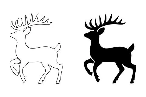 Deer Silhouette Design. Illustrazione stock