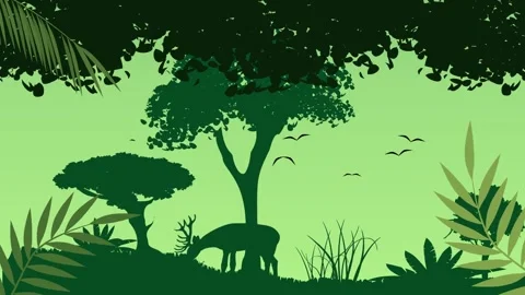 Deer Silhouette Grazing Stock Footage 304974850
