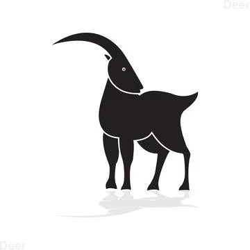 Deer Silhouette with Reflection and Text Label in a Single Variation. Ilustración de archivo