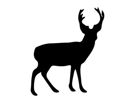 Deer silhouette vector art Stock Illustration