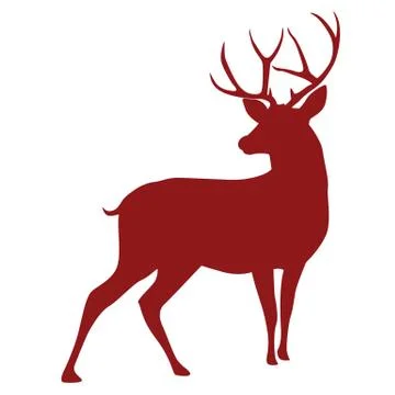 Deer Silhouette Vector Clipart Stock Illustration