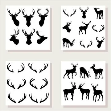 Deer silhouette, vector illustration Stock Illustration