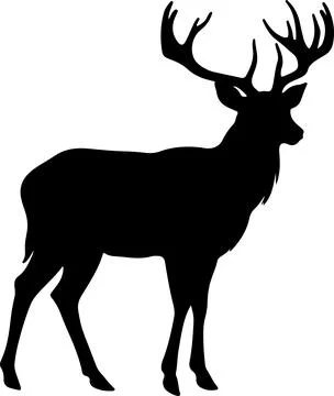 Deer Silhouette Vector Illustration White Background Stock Illustration