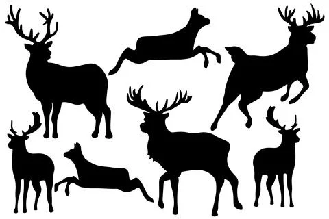 Deer silhouette vector for websites, graphics related artwork Stock Illustration