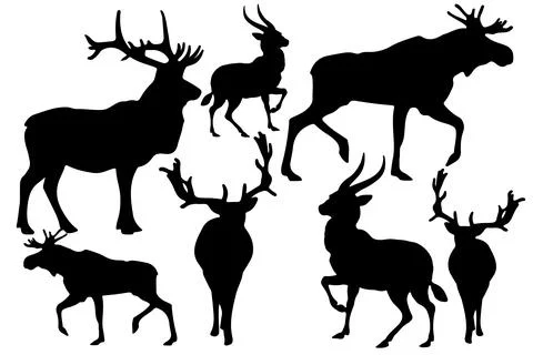 Deer silhouette vector for websites, graphics related artwork Stock Illustration