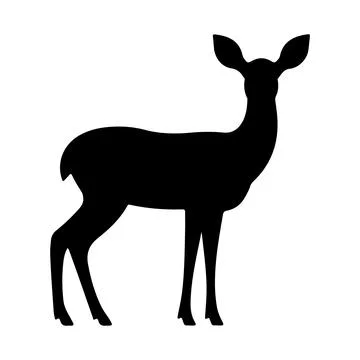 Deer silhouette vector on white background イラスト素材