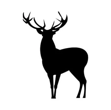 Deer silhouette on white Stock Illustration