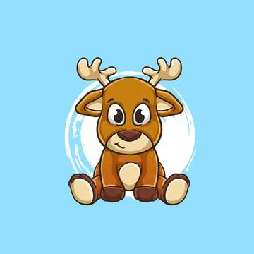 Deer Sit Icon Stock Illustration