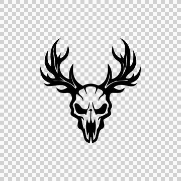 Deer Skull Emblem Logo Design Stock Illustration