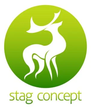 Deer stag circle design Stock Illustration